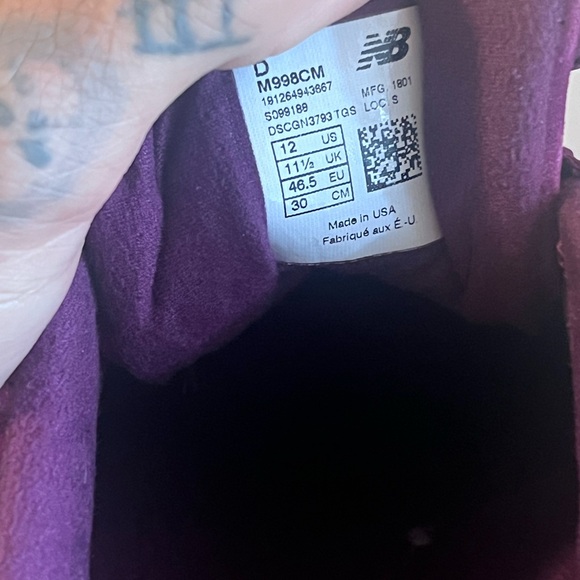 New Balance 998 Made in USA Color Spectrum Imperial Red Wine Size 12 - Picture 3 of 8